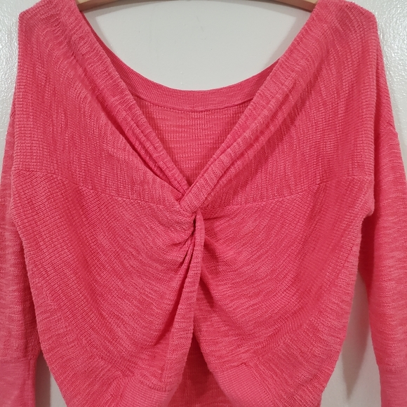 EXPRESS Twist Back Crop Sweater Coral Size XS - Picture 10 of 10